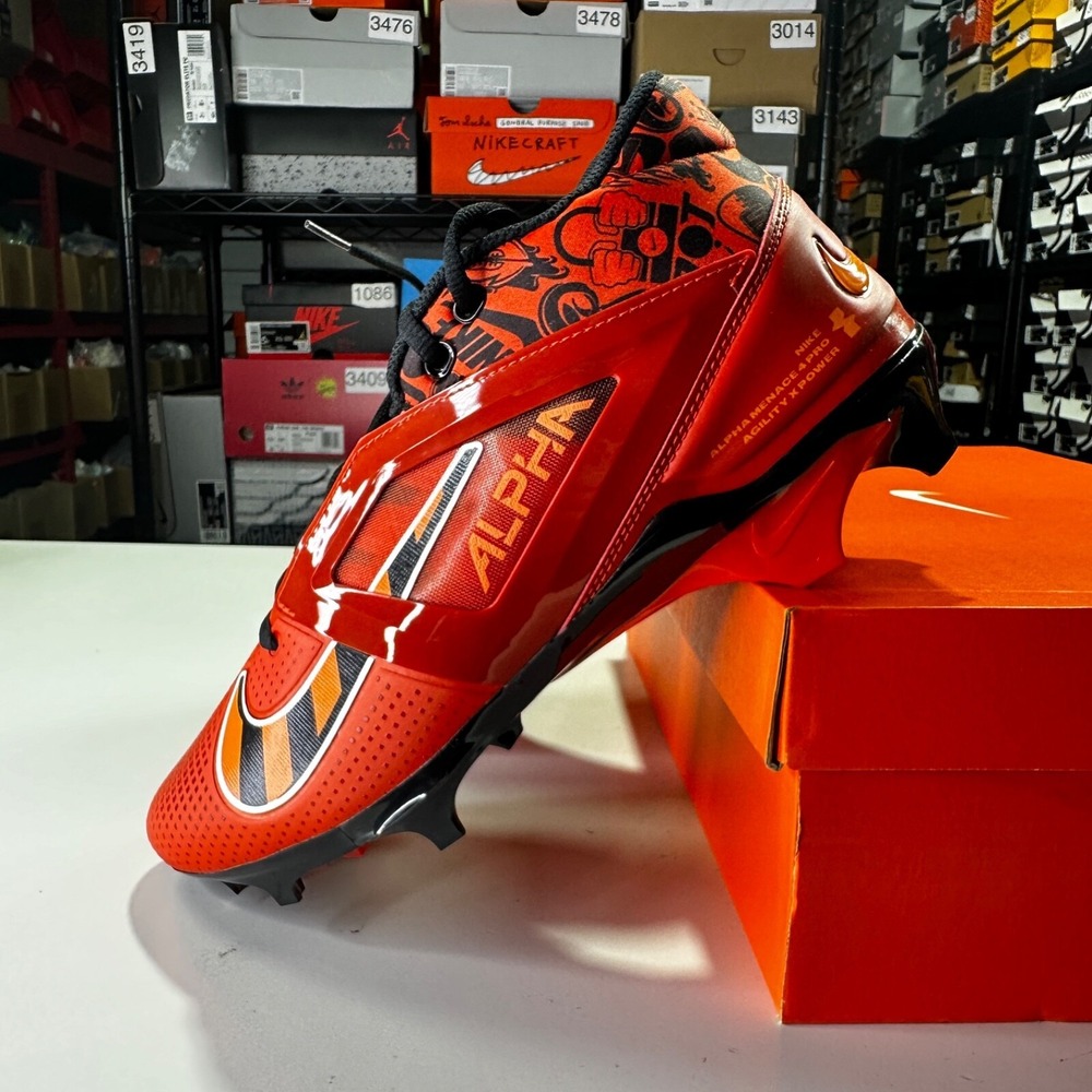 Nike Alpha Menace 4 Pro Nrg Picante Red-Black Football Sz 9.5 [FQ3984-600]